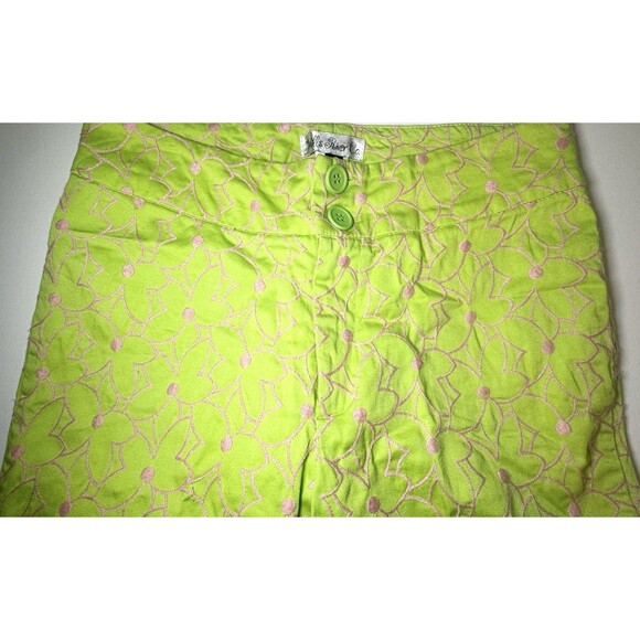 Will's River Co. VTG Green Pink Floral Embroidered Pants Retro Bright‎ Women's 8 - Picture 5 of 12